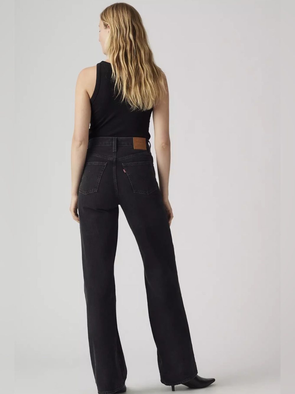 Levi's Black High-Rise Straight Jeans